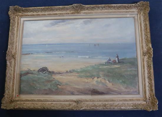 David West (1868-1936) A Day by the Sea 20 x 30in.